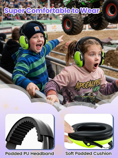 Dr.meter Ear Muffs for Noise Reduction: 27.4SNR Noise Cancelling Headphones for Kids Adults, EM100 Adjustable Hearing Protection Earmuffs for Monster Jam, Autism Sensory, Concerts, Fireworks- 3PACK