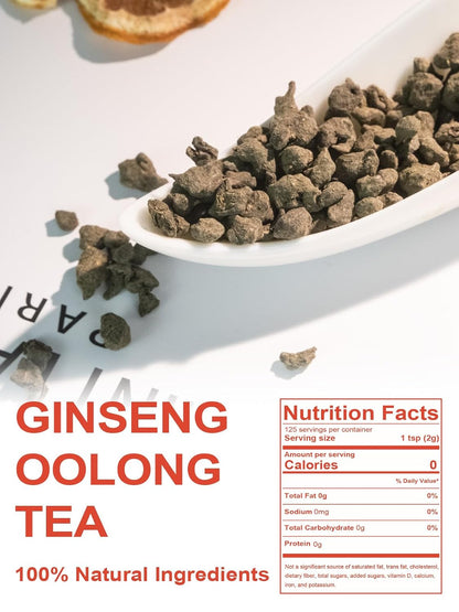 TeeLux Ginseng Oolong Tea, Loose Leaf Oolong Tea with Ginseng, 8.8oz