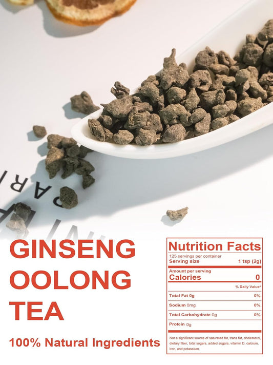 TeeLux Ginseng Oolong Tea, Loose Leaf Oolong Tea with Ginseng, 8.8oz