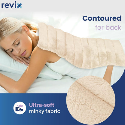 REVIX Extra Large Heating Pad Microwavable for Back with Moist Heat, Microwave Heated Wrap for Full Back, Neck Shoulder and Muscles, Rose Velvet XXL Rice Bean Bag