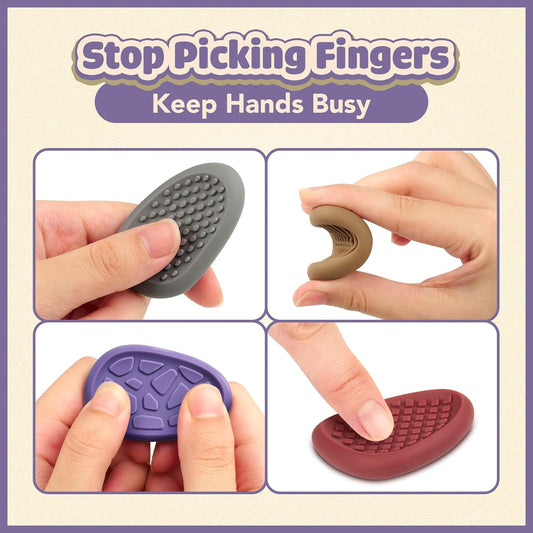 Fidget Toys Adults Sensory Stone: 8 Pack Texture Worry Stone for Kids Calming - Sensory Autism Toys for Stress Relief - Quiet Small Fidgets for Classroom Prizes