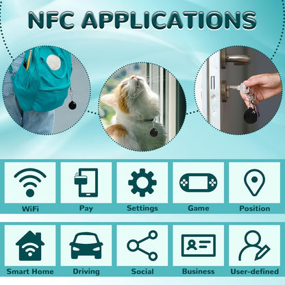 BABIQT NFC Keyfobs NTAG213 Tags Black NFC Keychain Rewritable NFC Tag