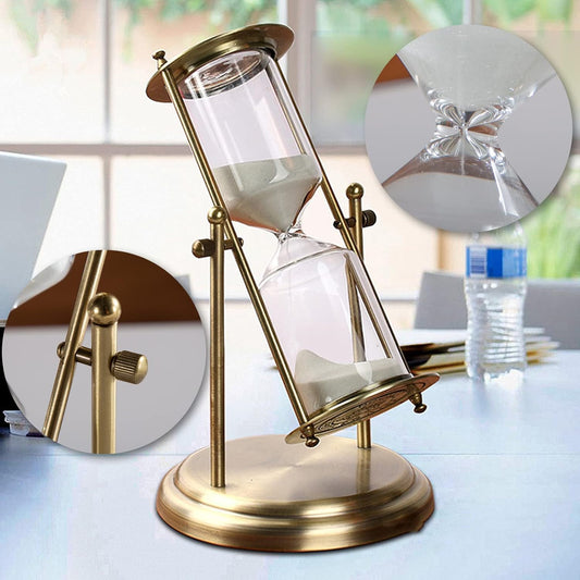 Hourglass Timer, 15 Minutes Embossed Golden Hourglass Timer,Used for Vintage Home Decoration, Office/Desk Decoration, Kitchen Wedding Gifts (P1-G42U-8VJR)