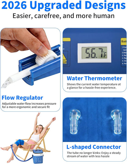 Cold Therapy Machine for Foot Ankle Surgery, Ice Therapy Machine with Pressure Regulator, Timer & Temperature Display, Cryotherapy Unit with Foot Ankle Ice Pack Wrap for Post-Surgery Recovery