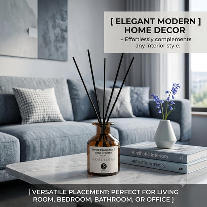 Reed Diffuser Set, Bluebell Scent, 5 oz | Home Fragrance, 5 Sticks Included, Fresh wild floral notes; 90 days constant release;