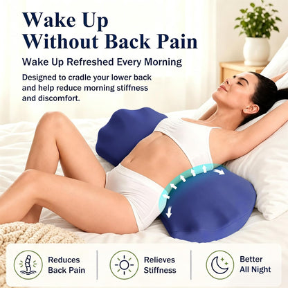 Fledano Lumbar Pillow for Sleeping, Lumbar Support Pillow for Bed for Back Pain Relief, Memory Foam Lower Back Pillow for Bed, Back Support Pillow for Side & Back Sleepers, Washable Cover