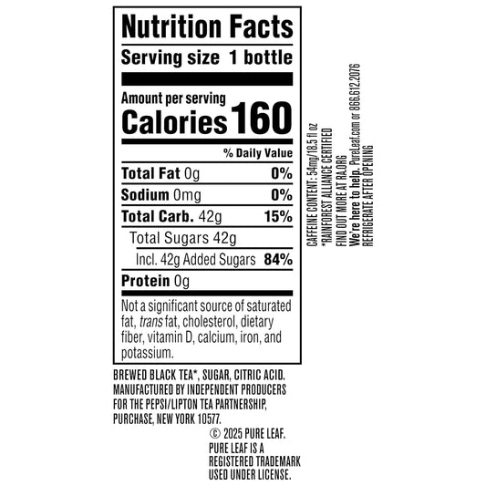 Pure Leaf Iced Tea, Sweet Tea, Real Brewed Tea, 18.5 Fl Oz Bottles (Pack of 12)