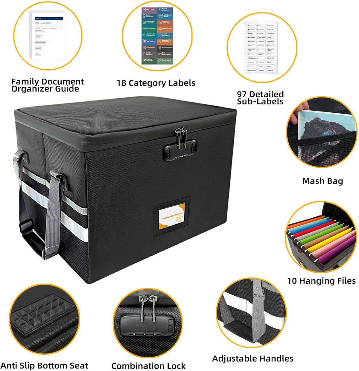Deluxe Next of Kin Box Organizer with Labels,Estate Planning Organizer Kit