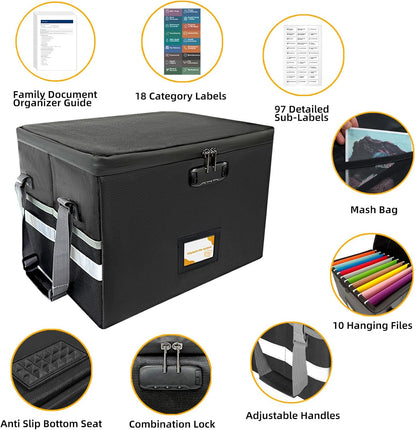 Deluxe Next of Kin Box Organizer with Labels,Estate Planning Organizer Kit