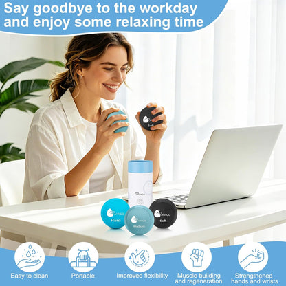 Ryaco Stress Balls for Adults, Balls for Hand Therapy, Relief Anxiety Stress Ball, Physical Therapy Fidget Stress Ball, Hand Exercise Ball for Grip Strength, Tri-Density Stress Balls
