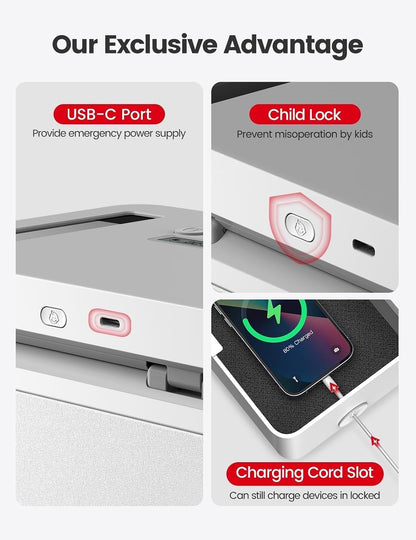 Vaydeer Metal Time Lock Box, Phone Lock Box with Timer for Focus & Wellness