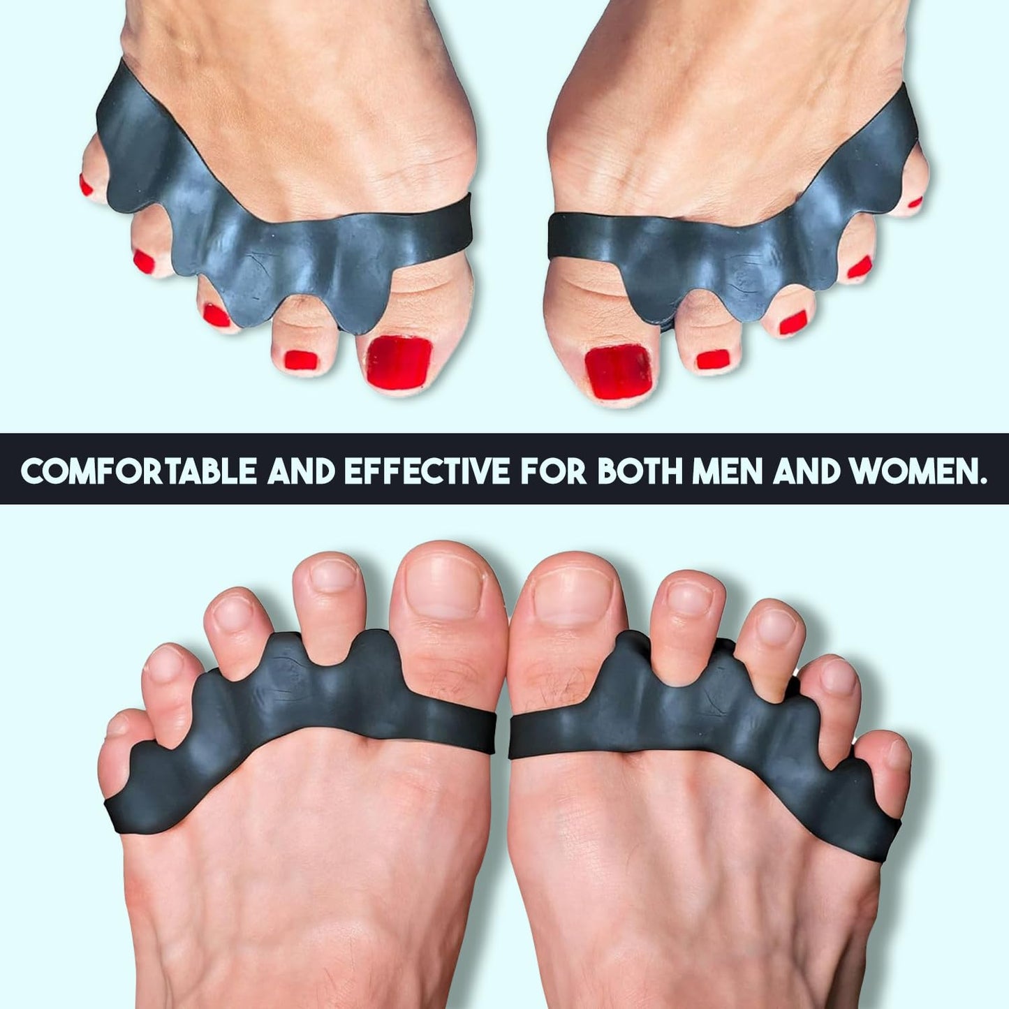 PrimalStep Toe Separators, Spreaders, Spacers, Straightener to Correct Toes for Men and Women, Bunion Corrector, Foot Pain, Plantar Fasciitis, Over 50% Thicker, XL