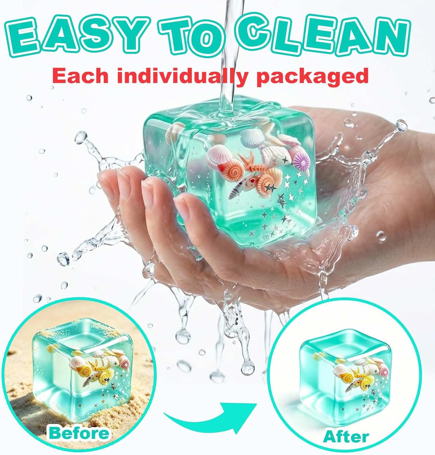 Stress Cube Squishy Fidget Toys- 2 Pack Squeeze Toys, Gifts Anxiety Relief Items for Teens & Adults Men Women, Office Desk Accessories Sensory Toy for Anxiety ADHD, Party Favors Goodie Bag Fillers