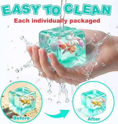 Stress Cube Squishy Fidget Toys- 2 Pack Squeeze Toys, Gifts Anxiety Relief Items for Teens & Adults Men Women, Office Desk Accessories Sensory Toy for Anxiety ADHD, Party Favors Goodie Bag Fillers