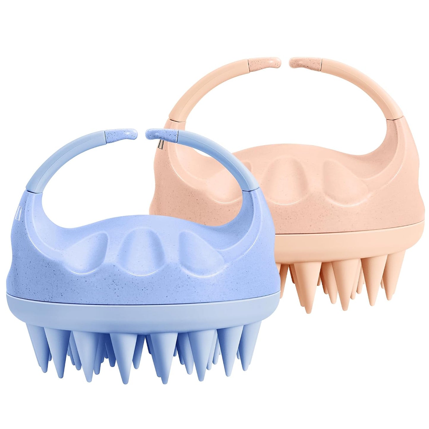 HEETA Scalp Massager with Soft Silicone Bristles for Hair Growth, Dandruff Removal, and Scalp Relaxation - Shampoo Brush for Wet or Dry Hair (Green & Purple)