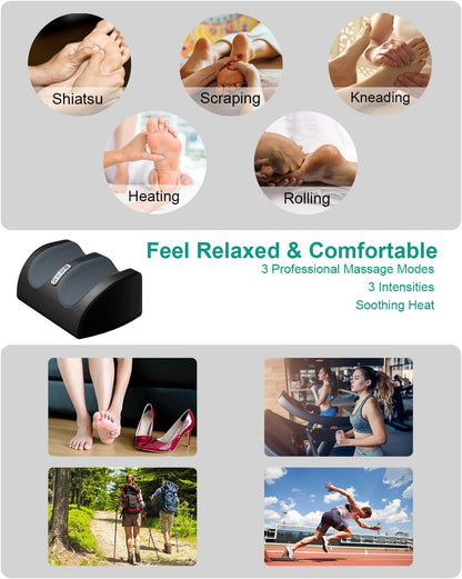 LINGTENG Shiatsu Foot Massager with Heat, FSA Eligible HSA Foot Massager for Foot Massage and Calf Massage, Foot and Calf Massager with Roller, Gifts for Mom & Dad, Fathers & Mothers Day Gifts