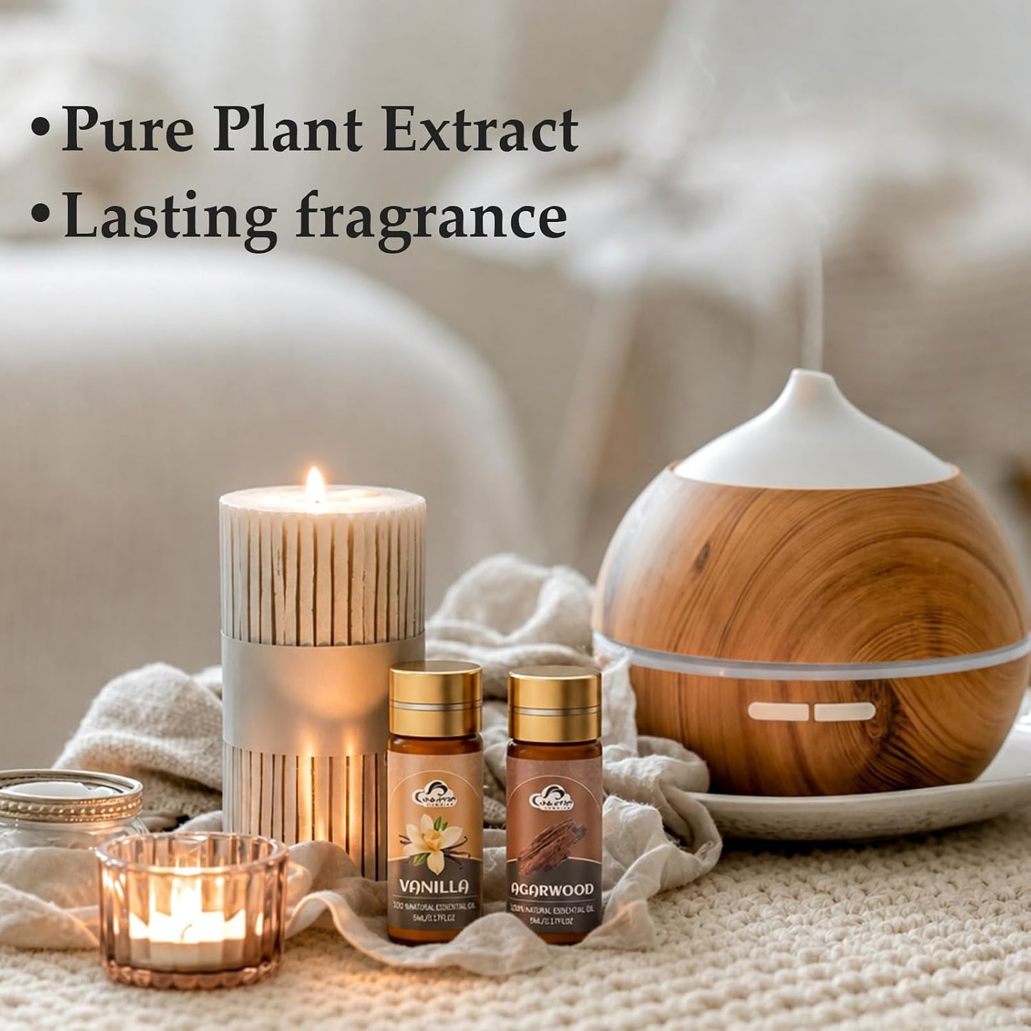 Essential Oil Set, 32 Pcs Fragrance Aromatherapy Oils for Skin, Diffusers, Home Care, Humidifier Laundry, Candle Making - Tea Tree, Sandalwood, Lavender, Vanilla, Eucalyptus and More(5mL)