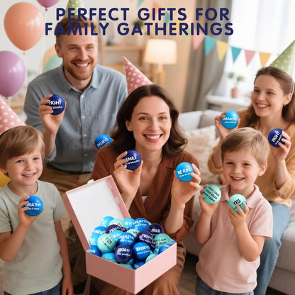 Liliful 100 Pcs Motivational Stress Balls Bulk Inspirational Squeeze Balls for Adults Anxiety Relief Fidget Toys Office Employee Gifts Classroom Rewards 2.2 Inch (Bright Colors)