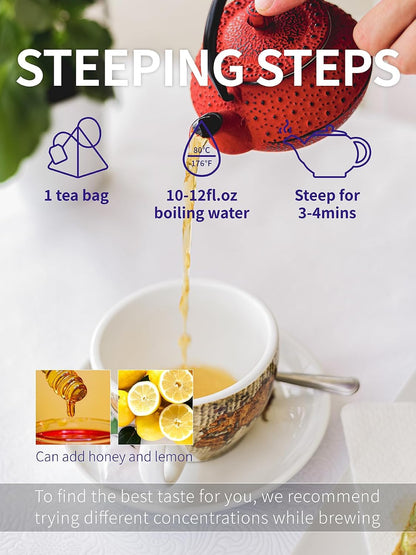 TeeLux Chamomile Tea Bags, 1.5g/bag, Pure Natural Chamomile Flowers Herbal Tea, Caffeine Free, 100 Count