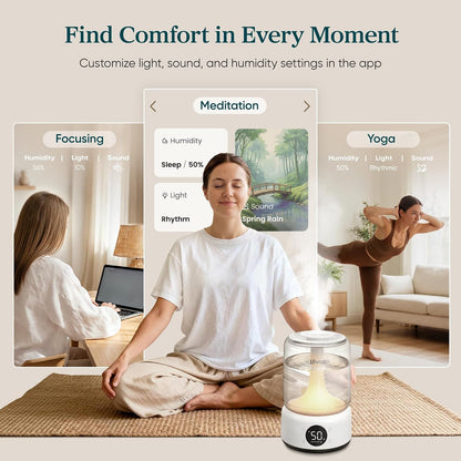 Levoit Humidifiers for Bedroom, Smart Warm and Cool Mist, Symptom Relief