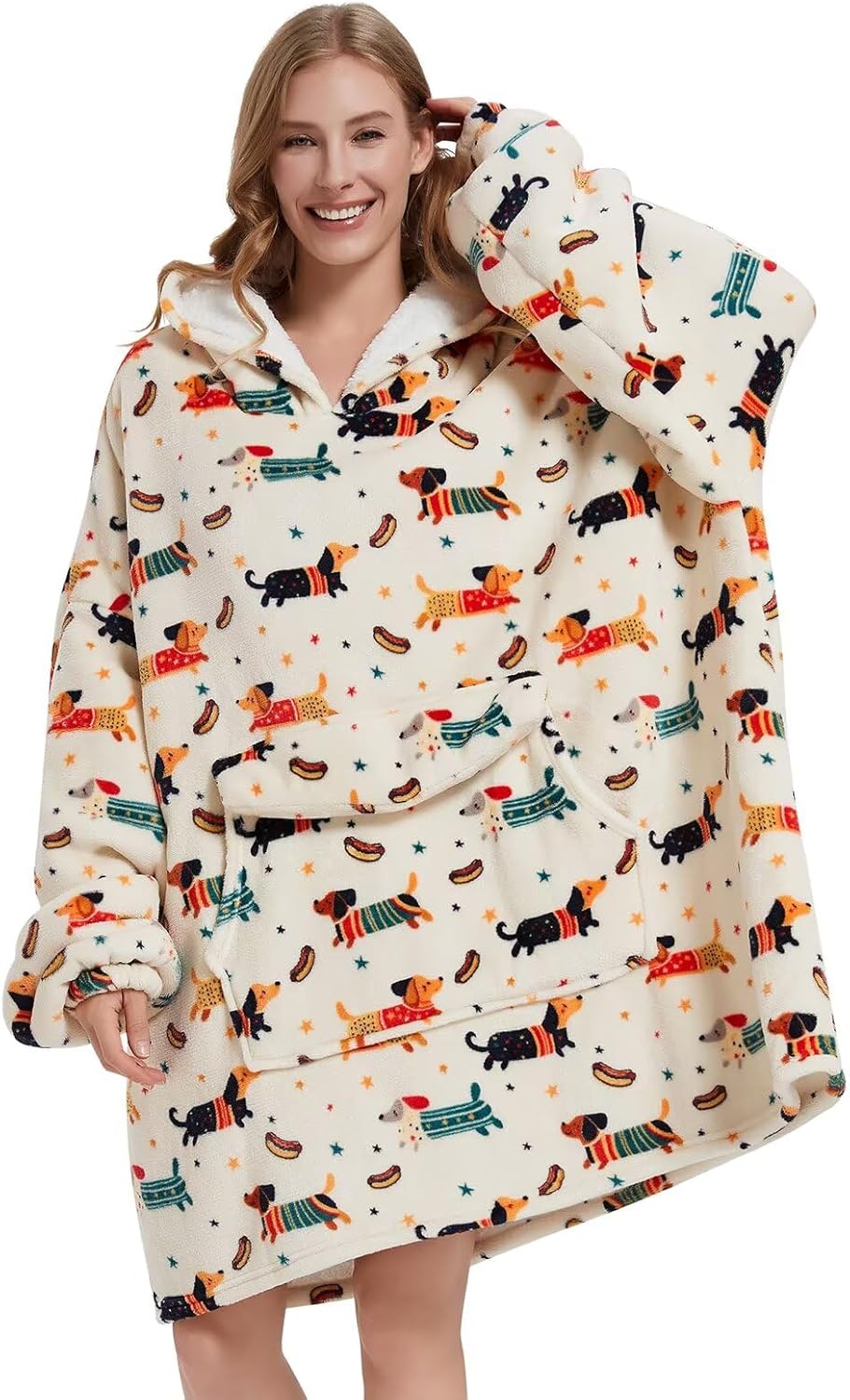 Fiosnow Sun and Moon Blanket Hoodies for Women and Men Adult Oversize Wearable Blanket Hoodies for Soft and Warm