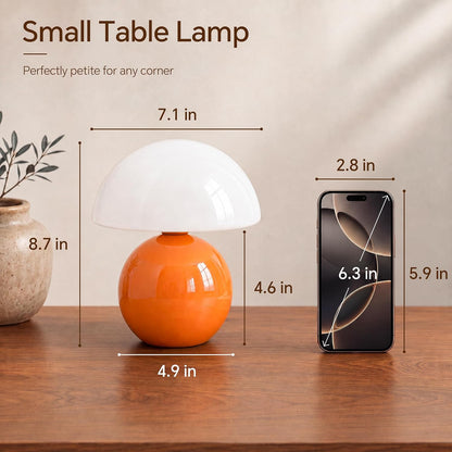 Dawnwake Mushroom Lamp Table Lamp for Bedroom-Small Desk Table Lamps,White