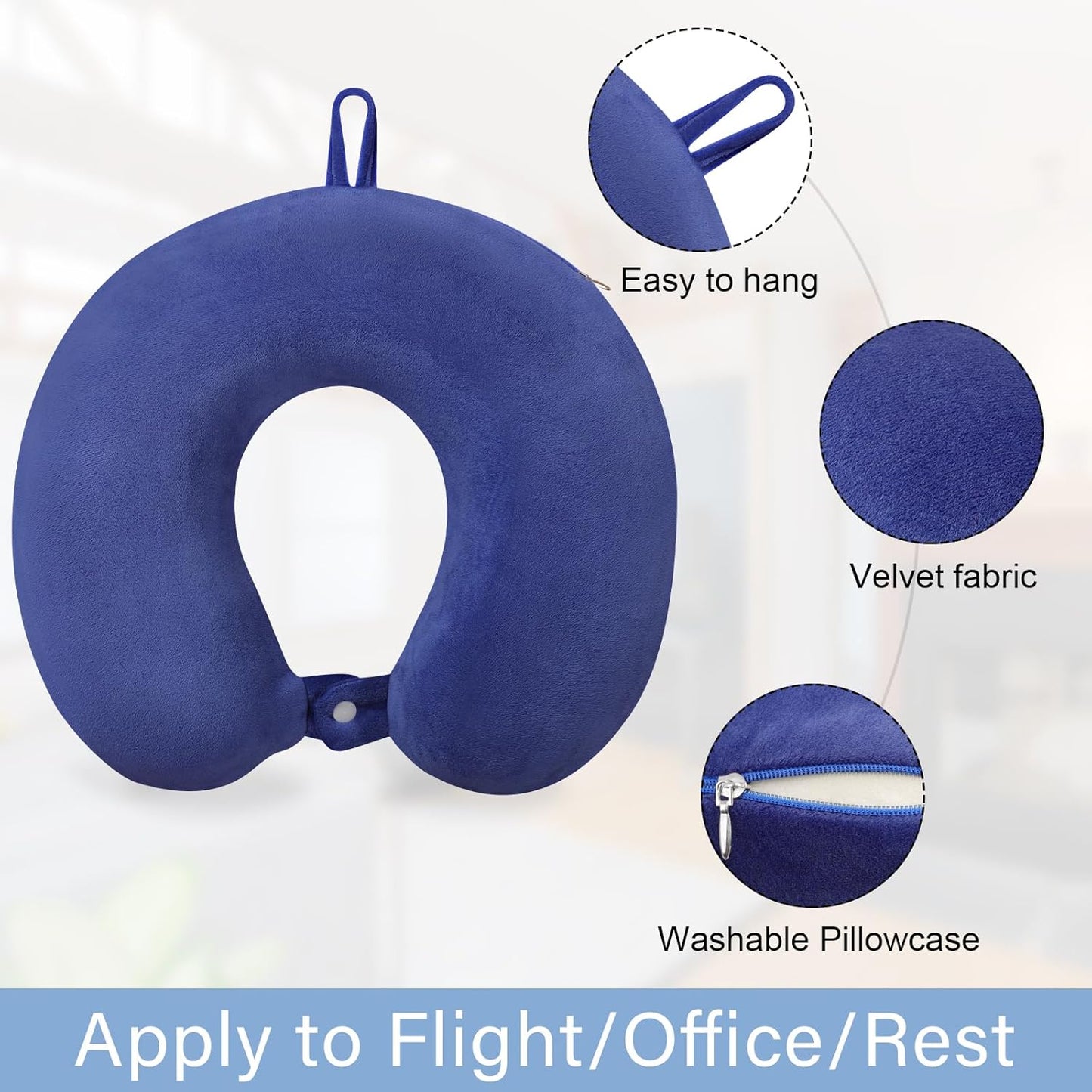Neck Pillows for Sleeping Travel Pink Travel Pillow Comfortable U Shape Memory Foam Pillows Neck and Head Support Portable Travel Neck Pillow Suitable for Planes, Trains, Self-Driving Cars