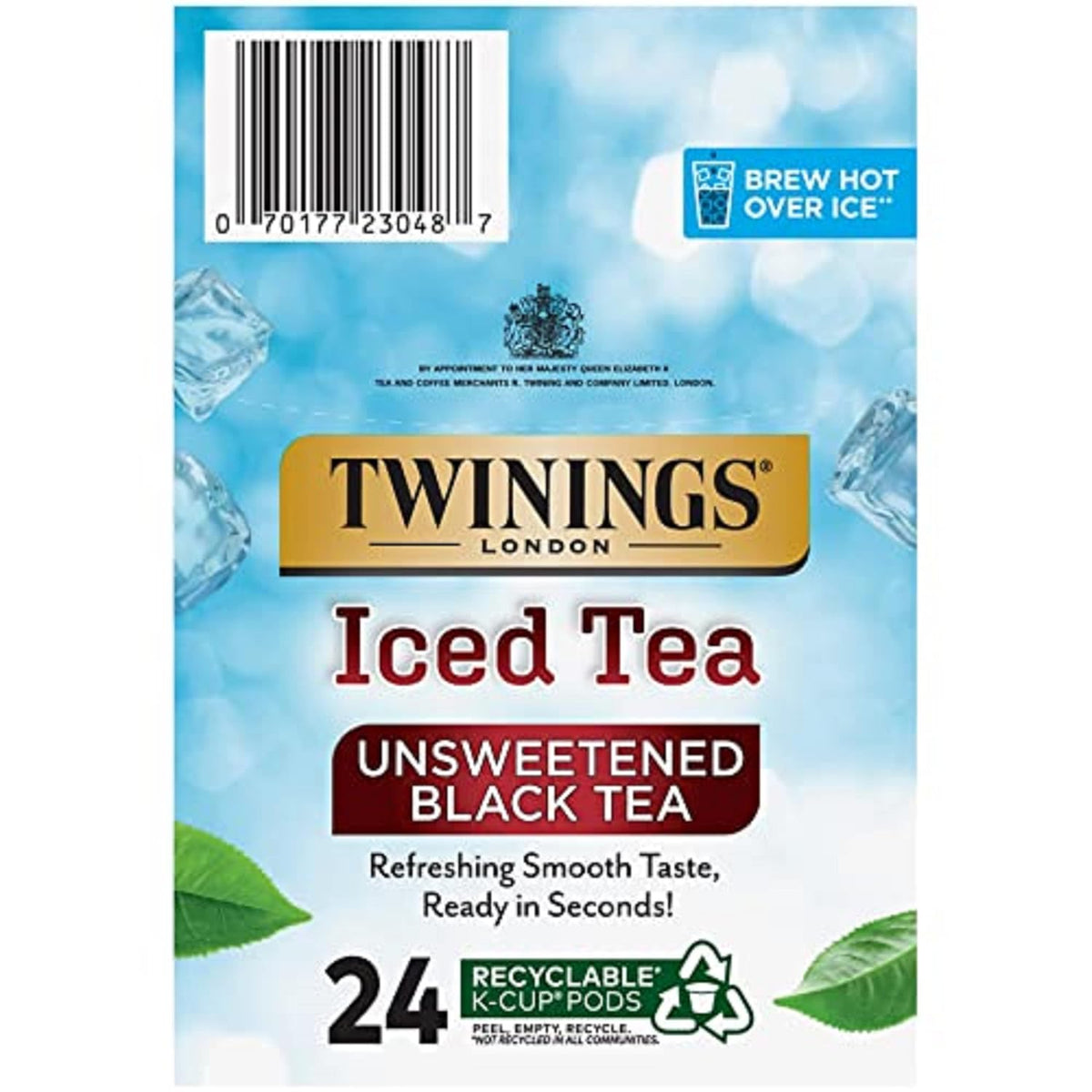 Twinings Iced Tea Unsweetened Black Tea K-Cup Pods for Keurig, Caffeinated, Refreshing, Smooth, Black Tea, 24 Count (Pack of 2)