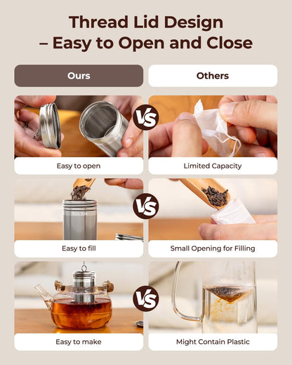 2 Pack Reinmoson Large Tea Infuser for Loose Tea & Spice Infuser for Cooking, 2.1” x 2.9” Extra Fine Mesh Large Tea Strainers, 304 Stainless Steel Loose Leaf Tea Steeper for Black Tea, Rooibos, etc