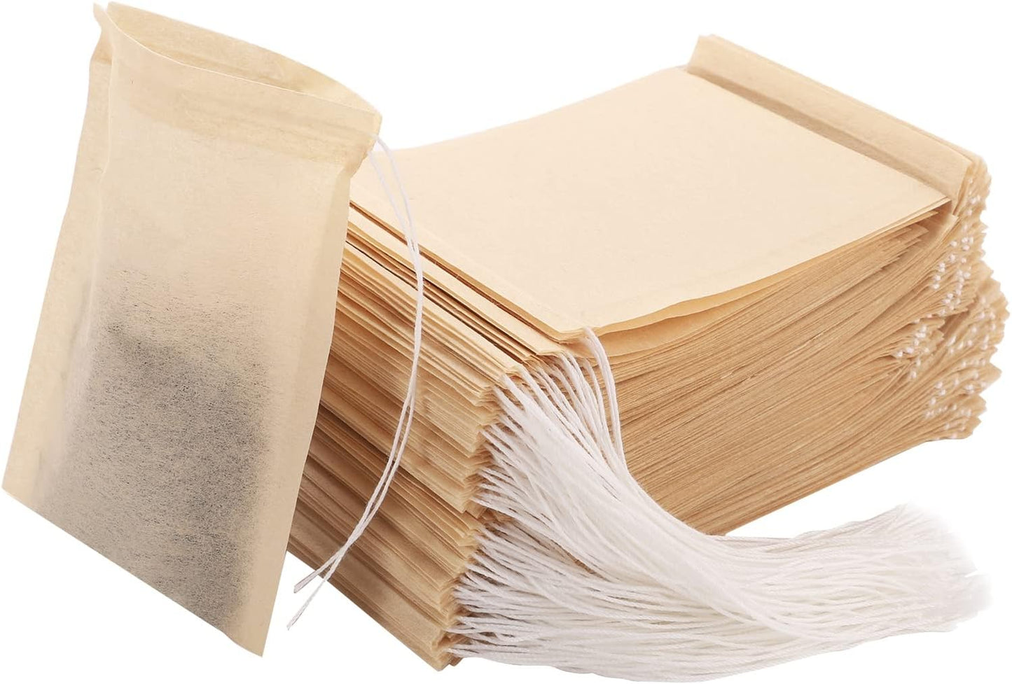 Empty Tea Bags - 300 Pcs Disposable Drawstring Unbleached Filter Bags for Loose Leaf Tea and Coffee (3.54 x 2.75 inch)