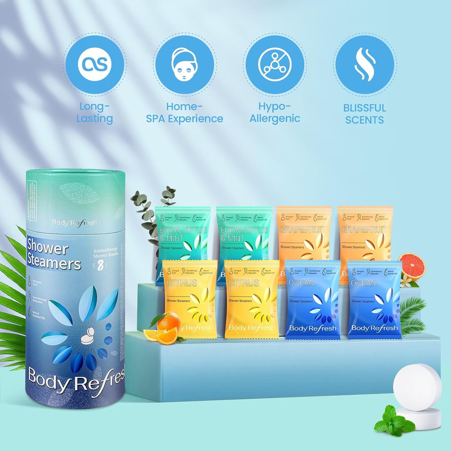 Shower Steamers Aromatherapy 8 Pack - Shower Bombs with Natural Essential Oils, Gifts for Women Mom Wife Men, Birthday Gifts for Women,Self Care, Relaxation, Home Spa, Travel Essentials