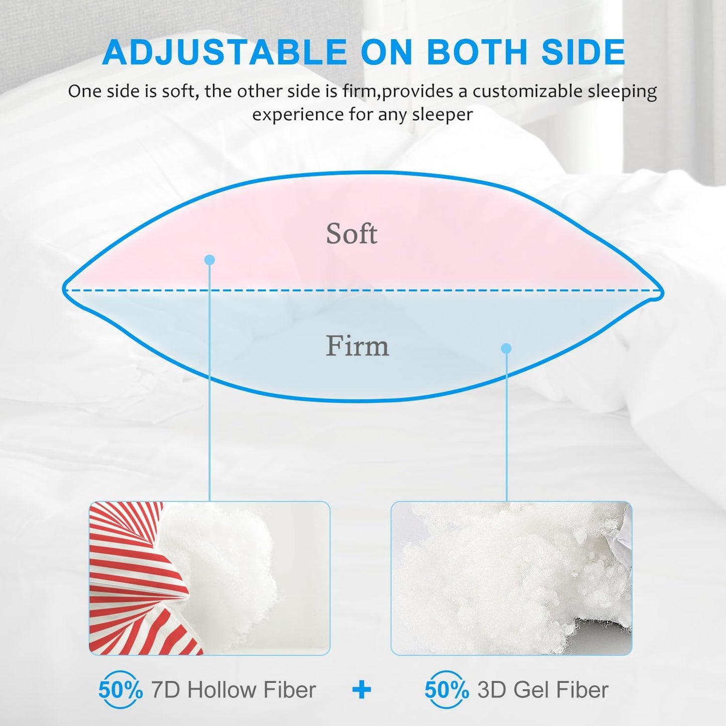 EIUE Hotel Collection Bed Pillows for Sleeping 2 Pack Queen Size，Pillows for Side and Back Sleepers,Super Soft Down Alternative Microfiber Filled Pillows,20 x 30 Inches