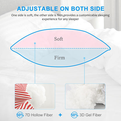 EIUE Hotel Collection Bed Pillows for Sleeping 2 Pack Queen Size，Pillows for Side and Back Sleepers,Super Soft Down Alternative Microfiber Filled Pillows,20 x 30 Inches