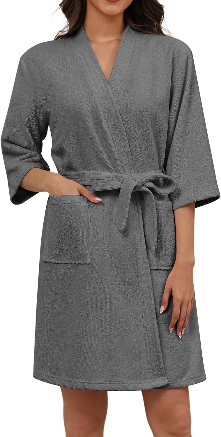 Ekouaer Towel Robe for Women Terry Cloth Robes for Women Absorbent Bathrobe