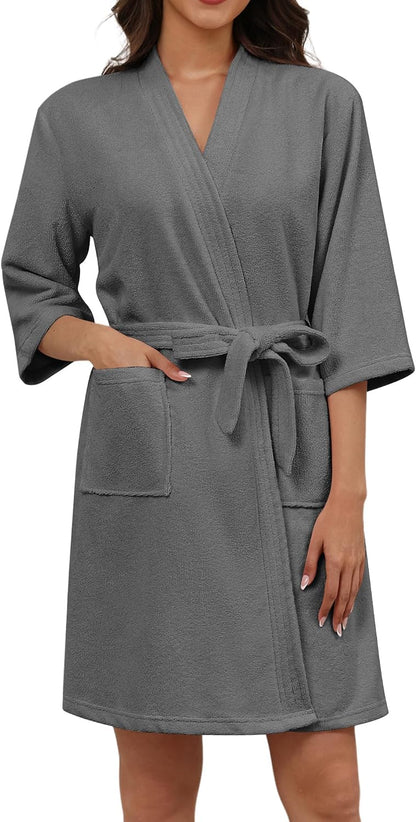 Ekouaer Towel Robe for Women Terry Cloth Robes for Women Absorbent Bathrobe