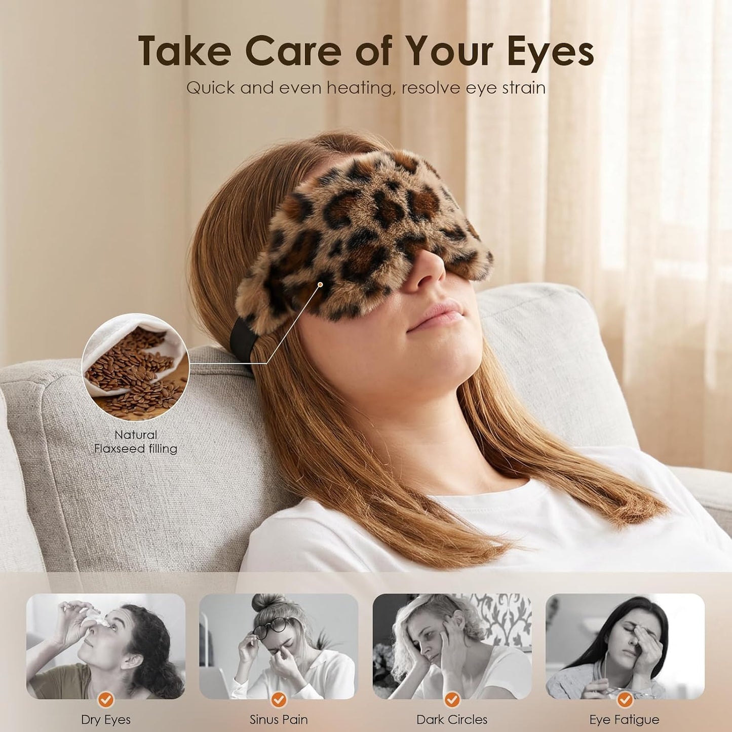 Heated Eye Mask for Dry Eyes, Steam Warm Compress for Stye Eye Treatment, Relieve, Hot Compress, Moist Heat Mask for Blepharitis (Steel Grey)