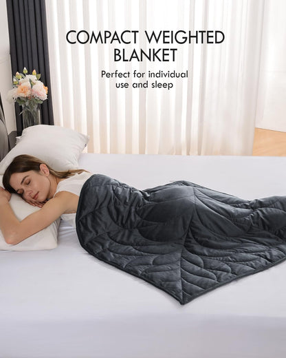 Kaisa Weighted Lap Blanket 7 lbs 41" x 53", Cozy Luxury Crystal Velvet Small Weighted Blanket for Adults, Portable Travel Weighted Blanket for Relaxation, All-Season Blanket, Machine Washable, Green