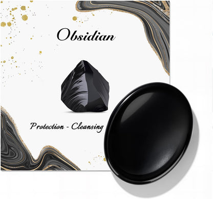 6PCS Thumb Worry Stone for Anxiety Healing Crystals Sets, Hand Carved Crystals and Healing Stones, Meditation Crystal Reiki Natural Relax Palm Stone for Anxiety Therapy Relief