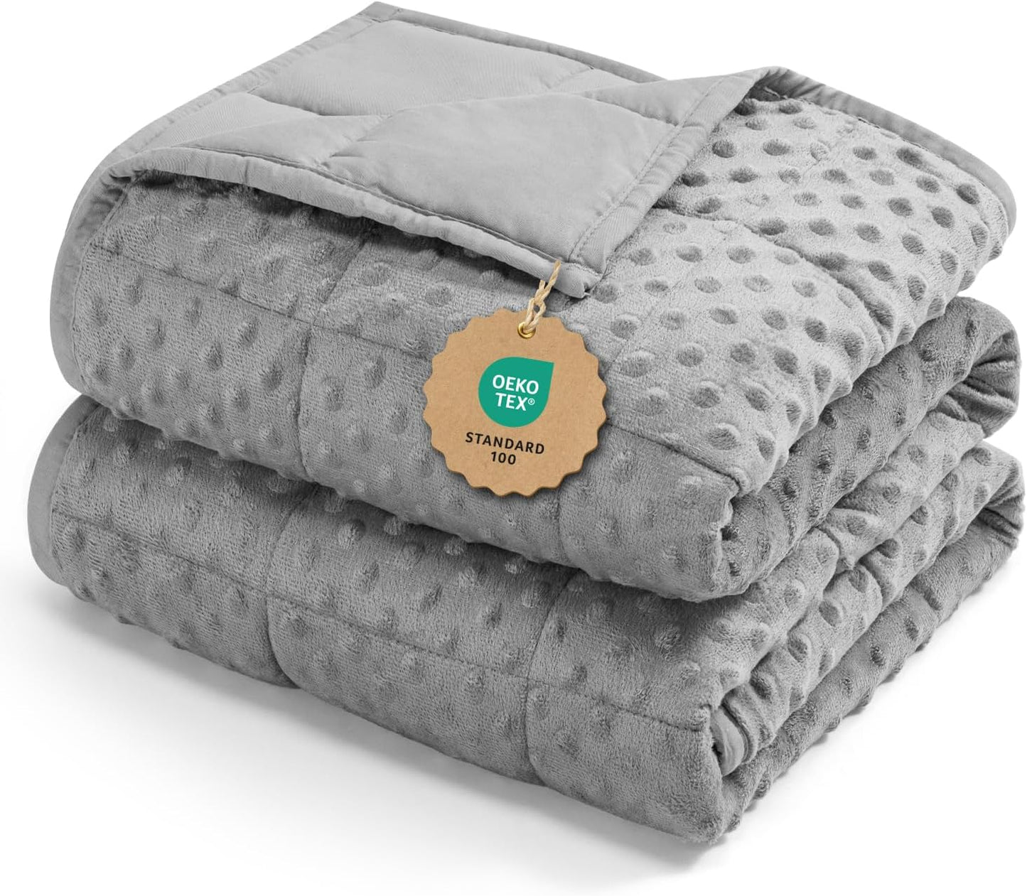 Kivik 2 lbs Weighted Lap Pad, Ultra Soft Minky Dotted Heavy Blankets Throw for Better Study Relaxing & Sleeping, Machine Washable, 20 x 30 Inches, Purple