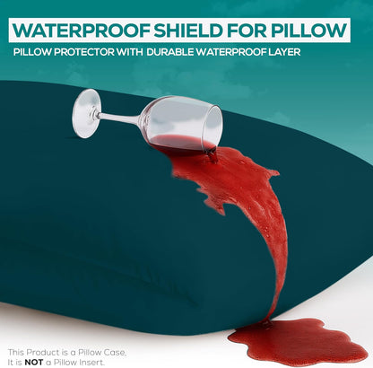 Utopia Bedding Premium 100% Waterproof Pillow Protectors with Zipper Standard Size (Set of 4), Bed Bug and Dust Mite Proof Zippered Pillow Covers, Pillow Encasement Cases, Gray