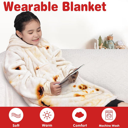 Waitu Wearable Blanket Sweatshirt Gifts for Women and Men, Warm and Cozy Giant Blanket Hoodie, Thick Flannel Blanket with Sleeves and Giant Pocket - Dark Gray
