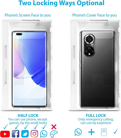 Cell Phone Lock Box – Portable Cell Phone Jail Box with 2 Keys Supports Focused Screen Habits for Kids, Students & Adults – Self-Control Locking Container Helps Reduce Distractions