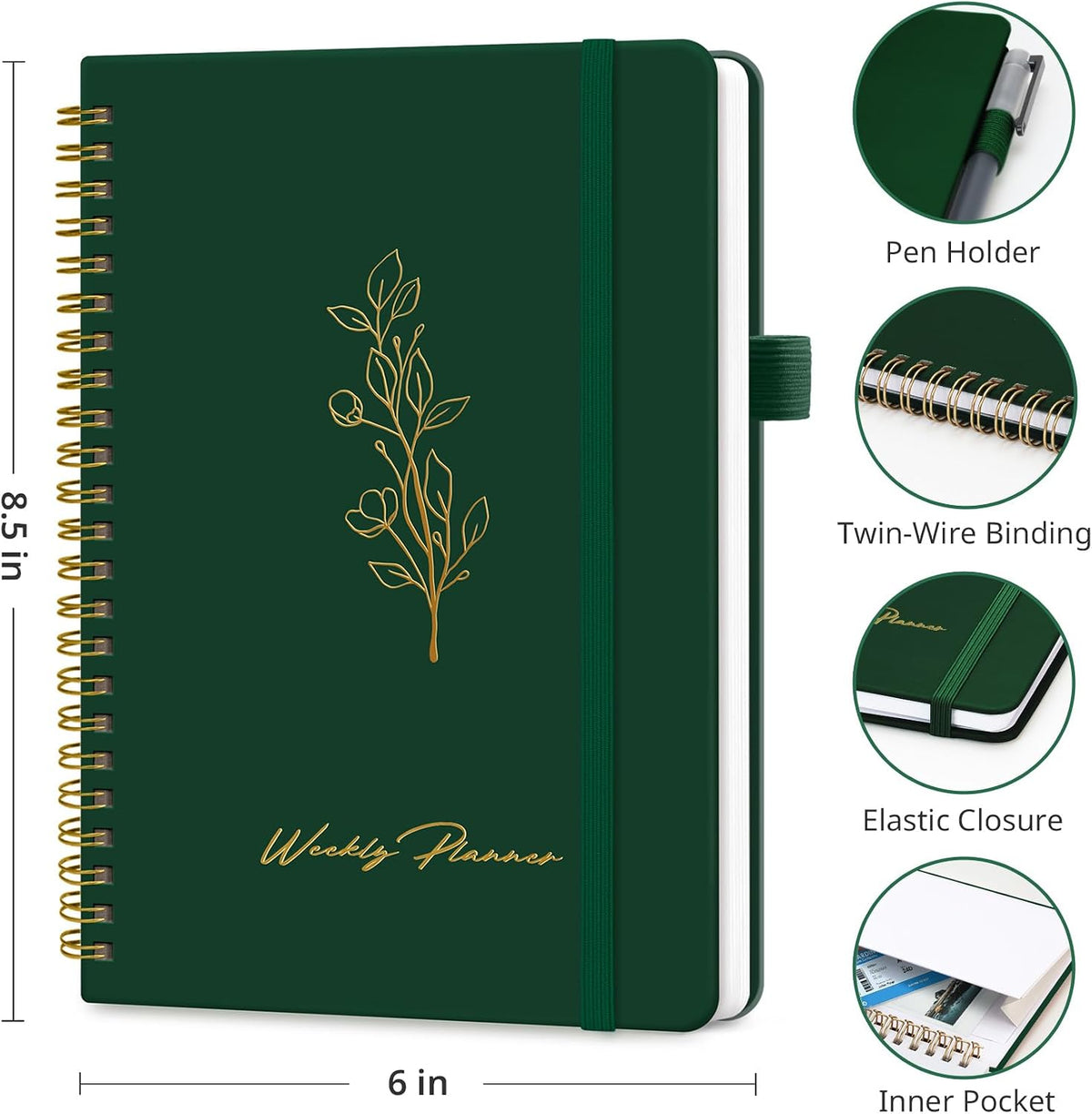 Taja Undated Weekly Planner, To Do List Notebook with Habit Tracker, A5