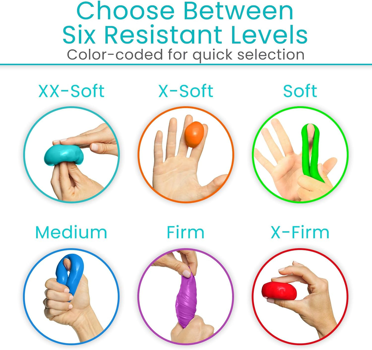 Vive Therapy Putty for Adults, for Hand (2 Pack) - Occupational Sensory Stress Relief Tools - for Physical Exercise, Finger Pain, Grip Strength, Rehab, Arthritis, Forearms, Fidgeting, Motor Skills