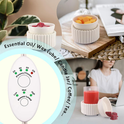 VICTORIA AROMA Ceramic Wax Melt Warmer 3-in-1 Candle Wax Warmer for Scented Wax Melter Electric Fragrance Wax Burner for Home Office Bedroom Gift & Decor…