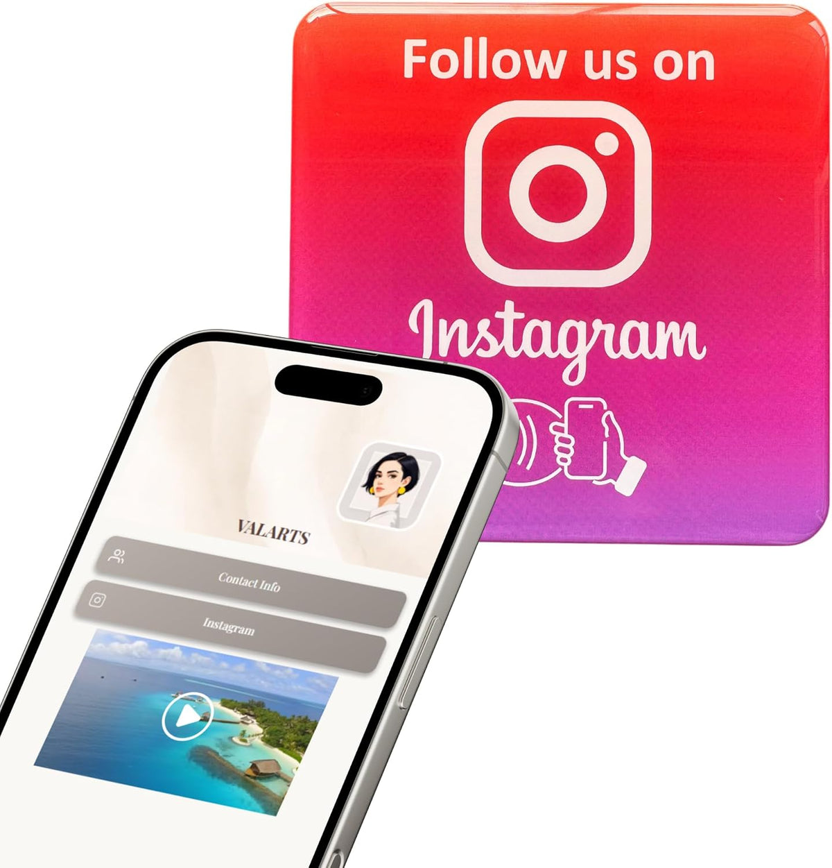 NFC VTAG.ID Label - Tap to Share Your Profile (Black & White)