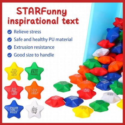 Leyndo 200 Pcs Stress Balls for Adults & Kids Bulk Motivational Quotes Stress Relief Colorful Foam Squeeze Balls Relief at Work/School/Home, Perfect Party Favors, Light