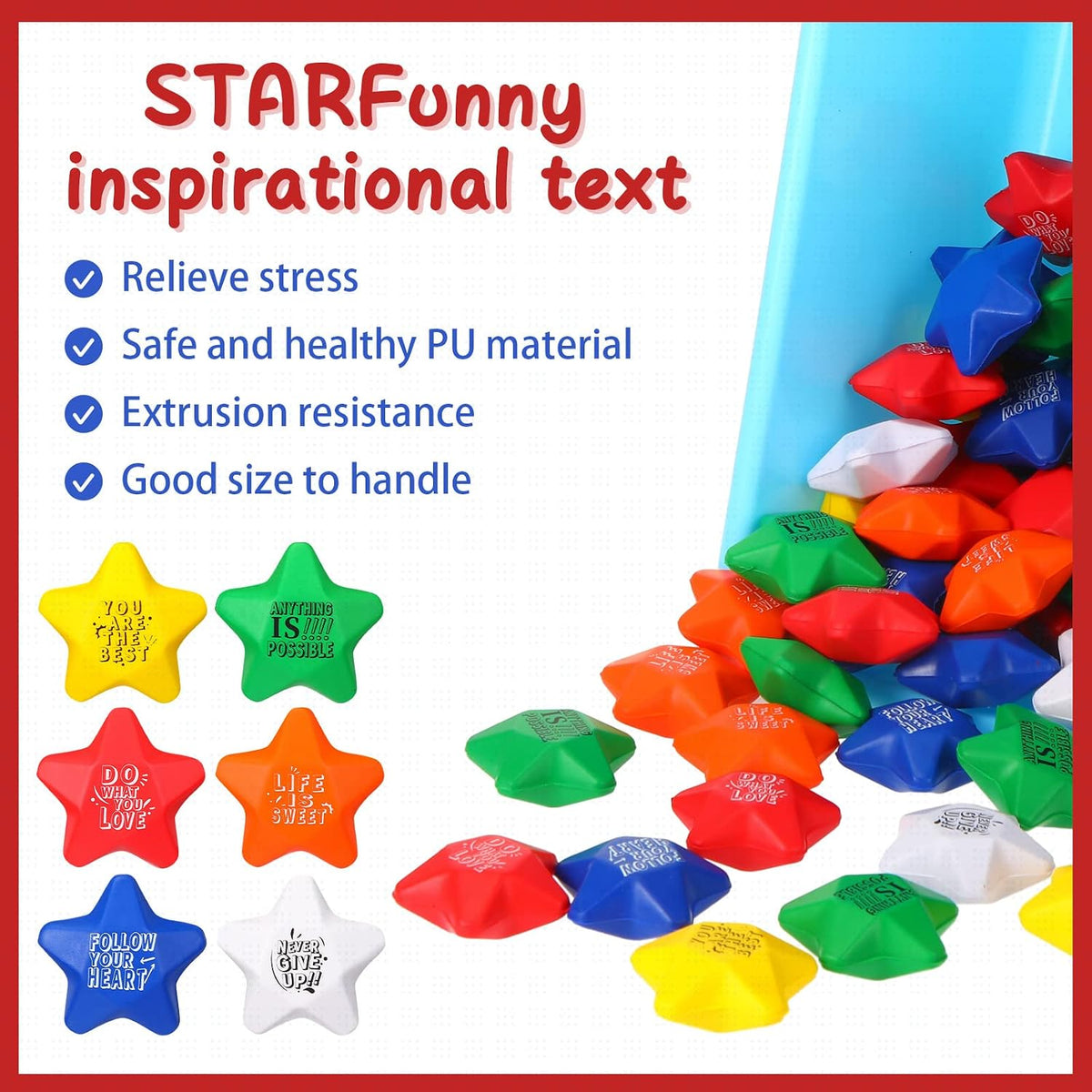 Leyndo 200 Pcs Relief Foam Balls Bulk for Adults with Motivational Quotes