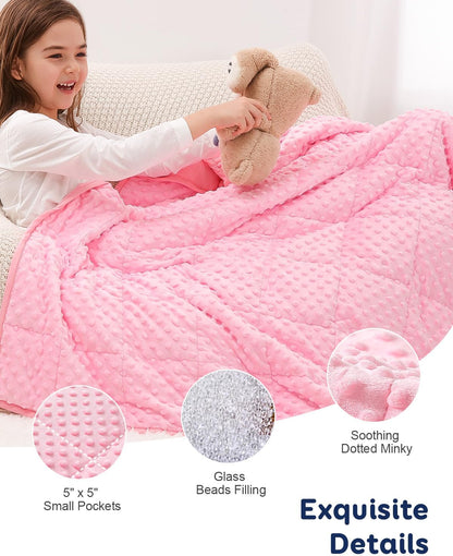 Kivik 2 lbs Weighted Lap Pad, Ultra Soft Minky Dotted Heavy Blankets Throw for Better Study Relaxing & Sleeping, Machine Washable, 20 x 30 Inches, Purple