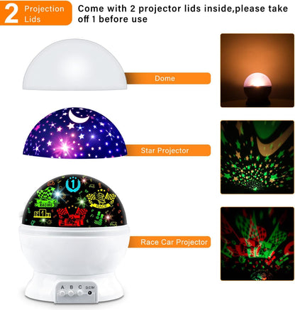 Kids Star Projector Night Light, Star Night Light Projector for Kids, Ceiling Stars Projection Lamp with Timer, 360° Rotating Night Light for Bedroom, Birthday Gift for 3 4 5 Year Old Girls Boys Black